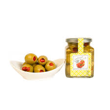 Aceituna Gordal Rellena Pimiento Rojo 300 Grs. (UnOlivo)