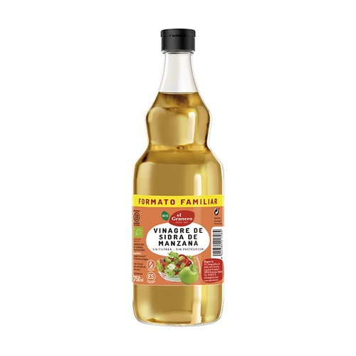 Vinagre De Manzana Sin Filtrar Bio 750 ml. (El Granero)