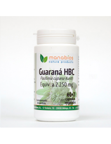 Guarana HBC 2250 mg. 60+2 Caps.  (Manabios)