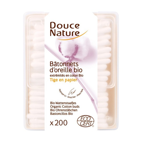Bastoncillos de Algodon Bio  200 ud. (Douce Nature)