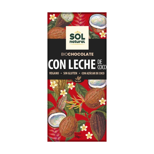Chocolate con Leche de Coco 70 Grs. (Sol Natural)