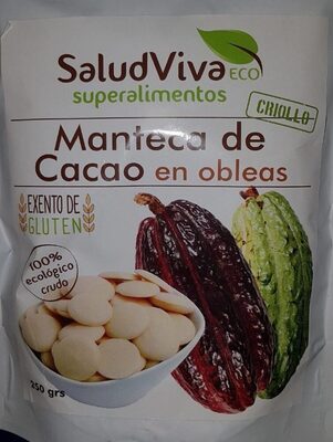 Manteca De Cacao Obleas Bio 100 Grs. (Salud Viva) 