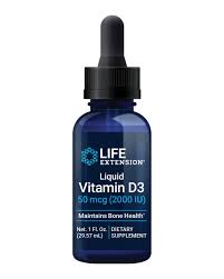 Vitamin D3 50 mcg (2000 IU) Liquid (Life Extension)