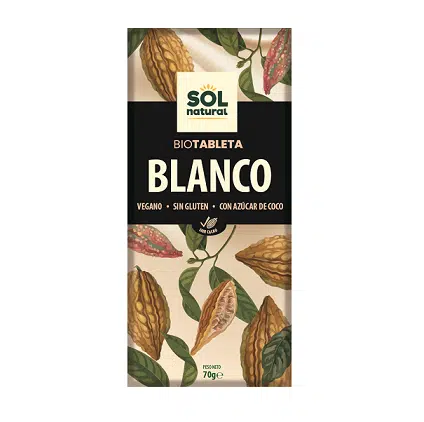 Chocolate Blanco y Azúcar Coco 70 Grs.(Sol Natural) 