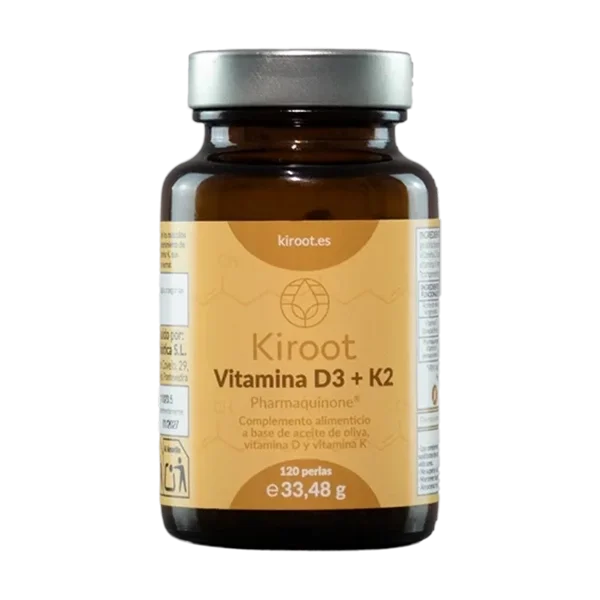 Vitamina D3 + K2 120 perlas (Kiroot)