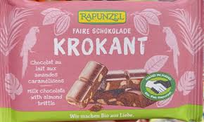 Chocolate Cristalino Leche Almendra Crocante 100 Grs. (Rapunzel) 