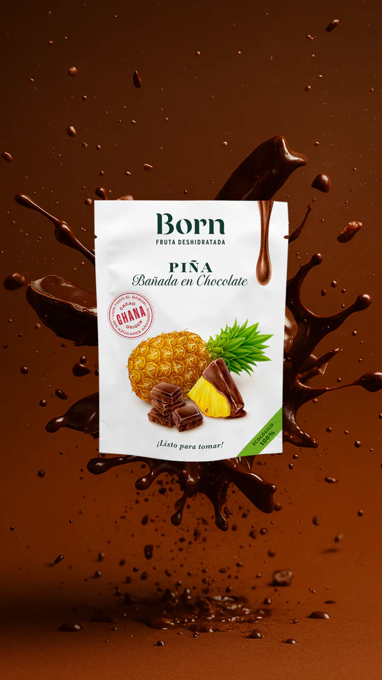 Piña con Chocolate Deshidratada Bio 40 Gr. (Born) 