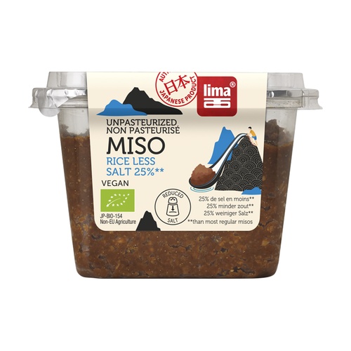 Miso De Arroz Soja sin Pasteu. 25% meno Sal 300 Gr. (Lima)