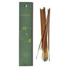 Incienso Natural De Vetiver 10 Varillas (H&B)
