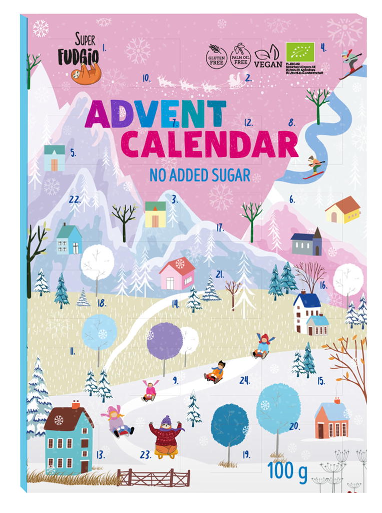 Bio Calendario Adviento Vegan sin Azucar (Super Fudgio) 