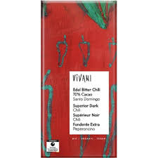 Chocolate Negro 70% Santo Domingo con Guindilla Bio 80 gr (Vivani)