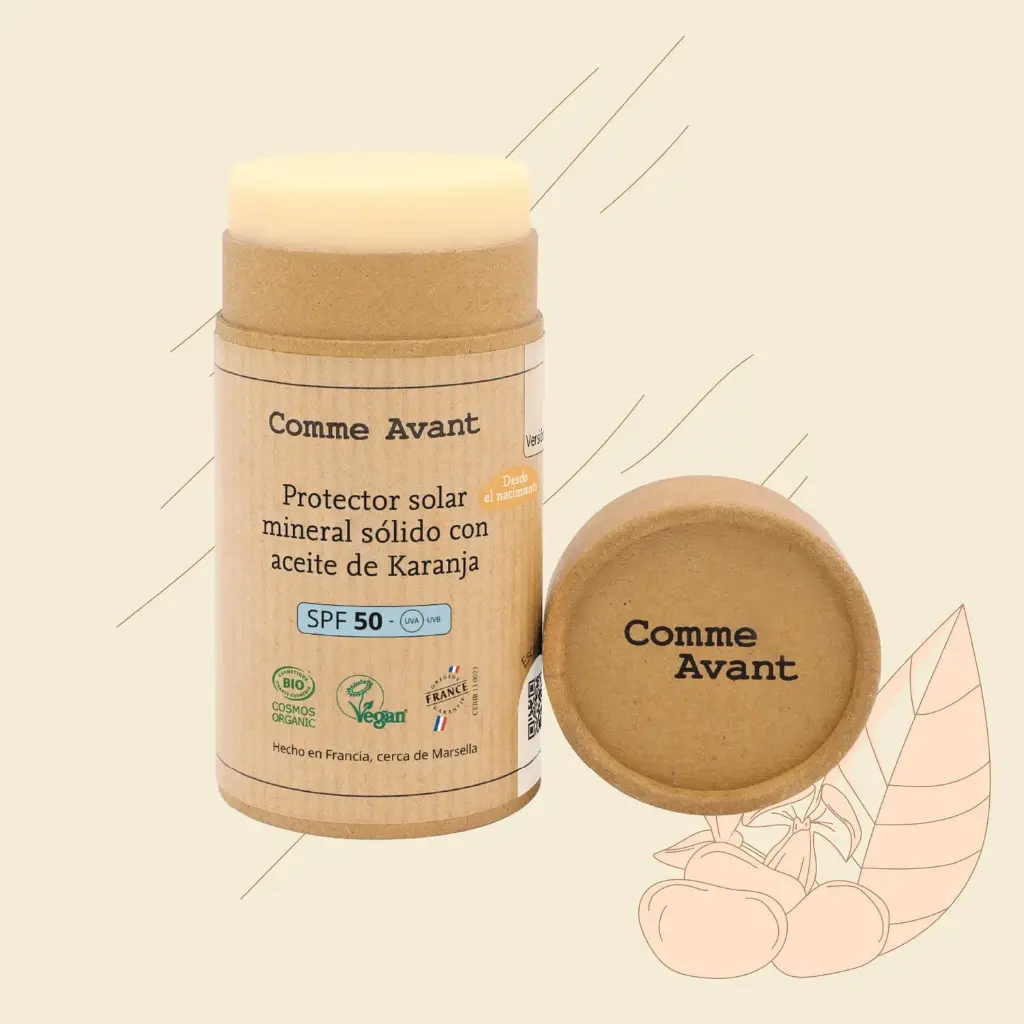 Protector Solar Mineral Solido SPF 50 con Aceite de Karanga Sin Perfume (Comme Avant) 
