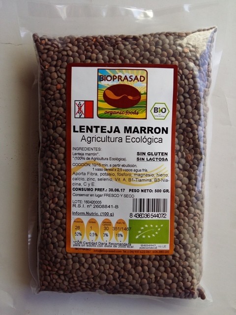 Lenteja Marron Bio 500 Grs. (Bioprasad)