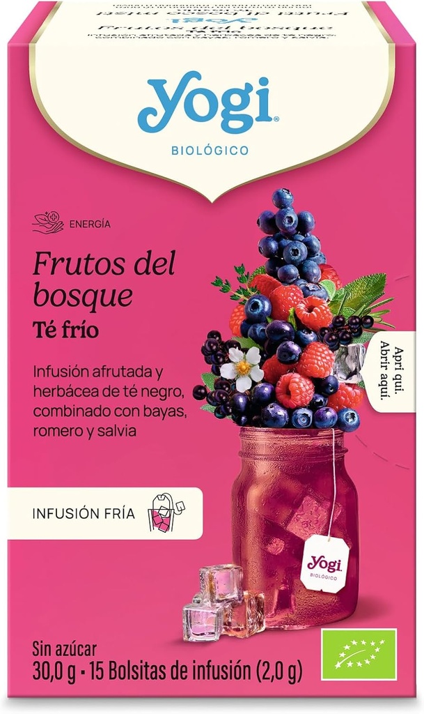 Yogi Infusión Fría Frutos del Bosque 15 bolsitas