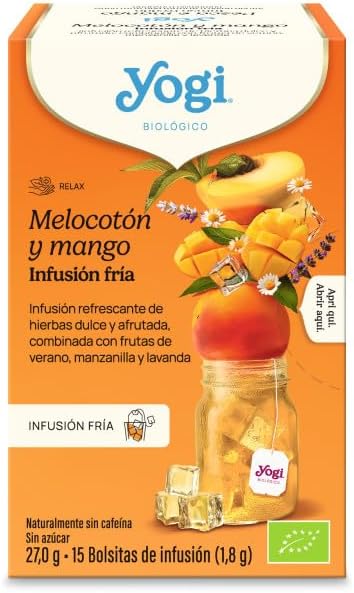 Yogi Infusión Fría Melocoton y Mango 15 bolsitas 