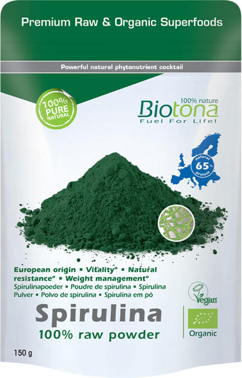Espirulina Europea Raw Powder 150 Grs. (Biotona)