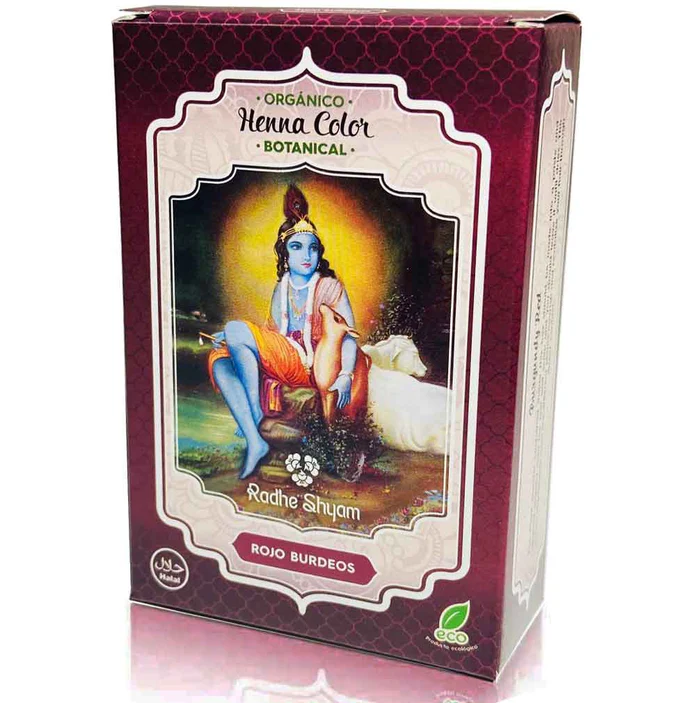 Henna En Polvo Rojo Burdeos 100 Grs. (Radhe Shyam) 