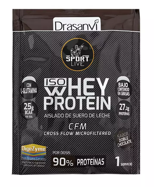 Monodosis 30 gr Whey Protein Doble Chocolate (Drasanvi)