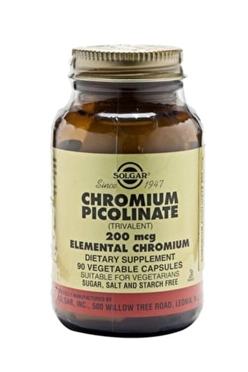 Picolinato De Cromo 200 Mcg. 90 Caps. (Solgar)
