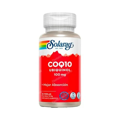 Ubiquinol Coenzima Q10 30 Perlas 100 Mg. (Solaray)