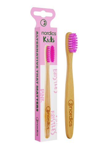 Cepillo Bambu Niños Rosado (Nordics)