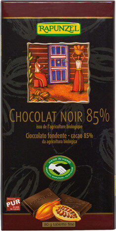 Chocolate Rap. Cristalino Extra Negro 85% 80 Grs. (Rapunzel)