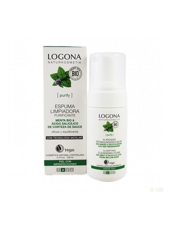 Espuma Limpiadora Purificante Menta c/acid. salicilico100 Ml (Logona)