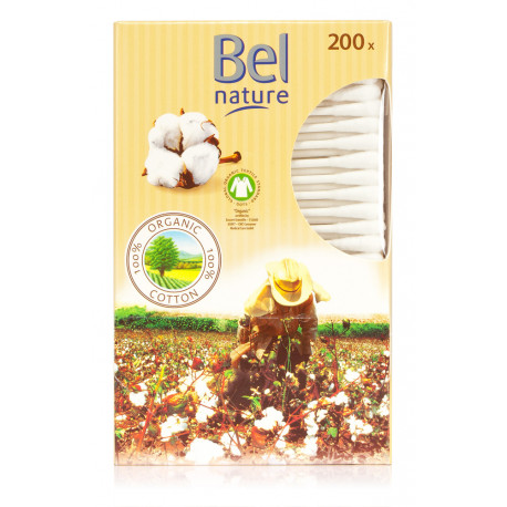 Bastoncillos 100% Algodon Bio 200 Unid. (Bel Nature)