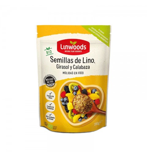 Semillas Lino Girasol Calabaza Molidas Bio 200 Grs. (Linwoods)
