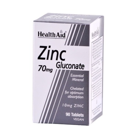 Gluconato De Zinc 70 Mg. 90 Tab. (Health Aid)