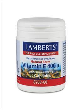 Vitamina E Natural 400 U.I. 60 Cáps. (Lamberts)