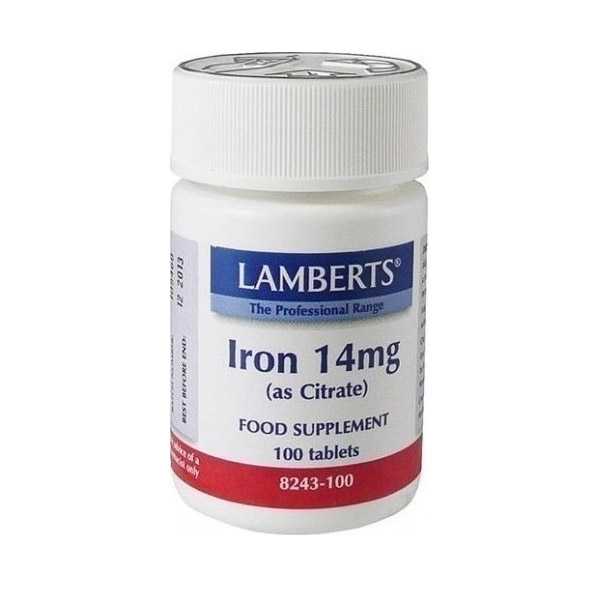 Hierro 14 Mg.Citrato 100 Tab. (Lamberts)
