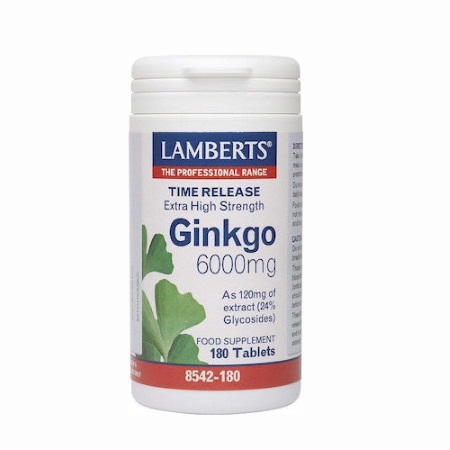 Ginkgo Biloba 6000 Mg. 180 Tab. (Lamberts)