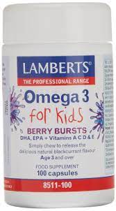 Omega 3 For Kids 100 Caps. (Lamberts)