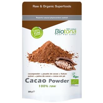 Cacao En Polvo Raw  Bio 200 Grs. (Biotona)