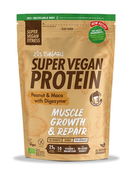 Proteina Vegana Maca Cacahuete  350 Grs. (Iswari)