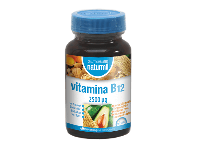 Vitamina  B12 2500 Ug 60 Compr. Cianocobalamina (Naturmil)