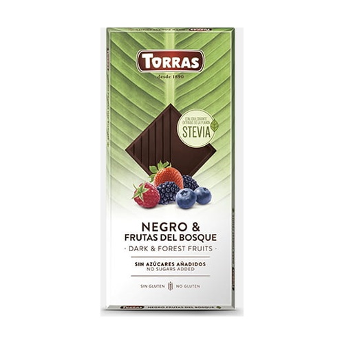 Chocolate Negro C/Frutos Del Bosque C/Estevia125 Grs. (Torras)