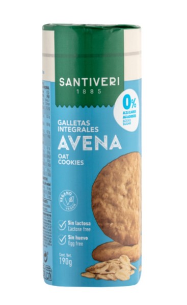 Galletas Digestive  Avena Sin Azucar 190 Grs. (Santiveri) Vencio