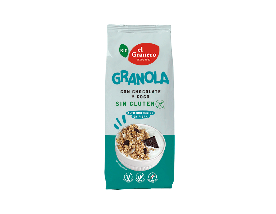 Granola Chocolate Y Coco 350 Grs.. (El Granero)