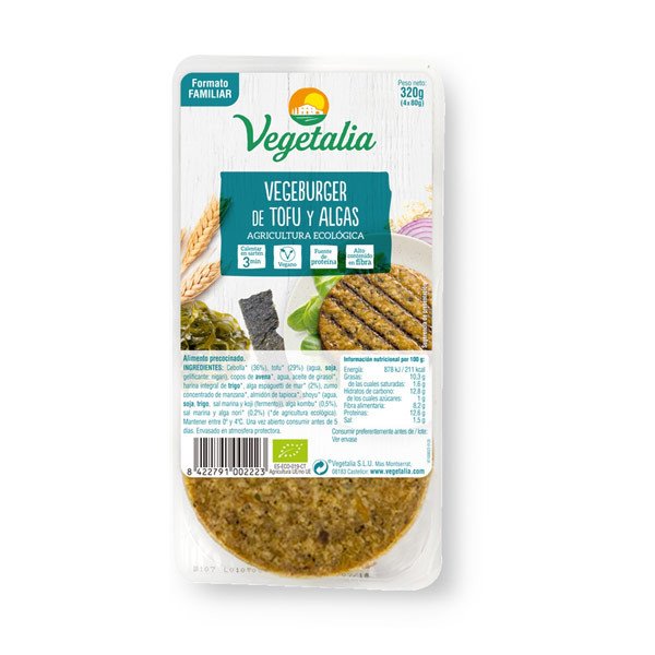 Vegeburguer *Hamburguesa* Alga Tofu Bio 160 Gr.(Vegetalia)