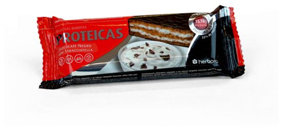 Barritas Proteicas Choco Negro Stracciatella 47 Grs. (Herbora)