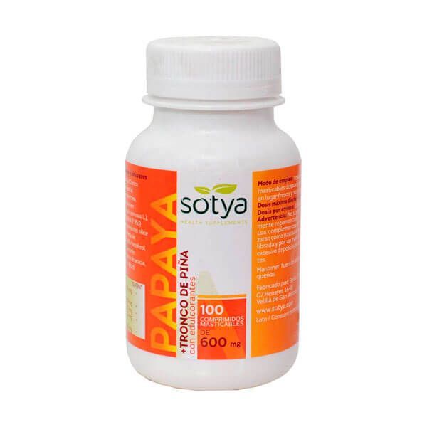 Papaya 600Mg 100Comp. (Sotya) Masticables