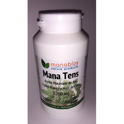 Mana Tens *Ajo Olivo Y Espino Blanco* 1000 Mg. 90 Perlas (Manabios)