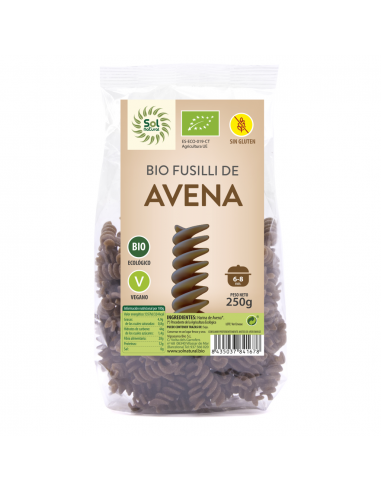 Fusilli Avena Bio S/Gluten 250 Grs. (Sol Natural)