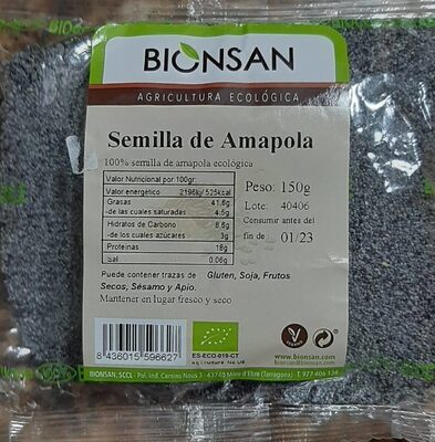 Semillas De Amapola 150 Grs. (Bionsan)