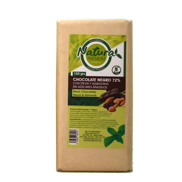 Chocolate Negro Con Almendra Estevia 150 Grs. (Stevia Premium)