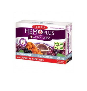 Hemoplus Con Acido Folico 60 Caps. 500 Mg (Terezia)