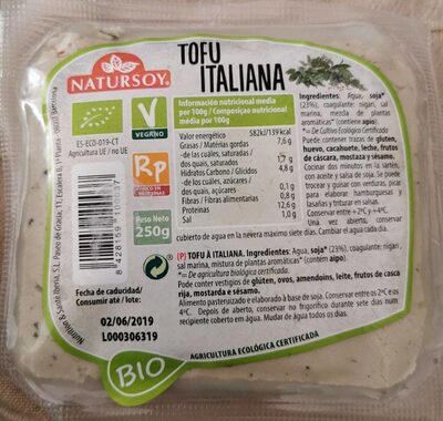 Tofu italiana - 250gr. ( Natursoy )