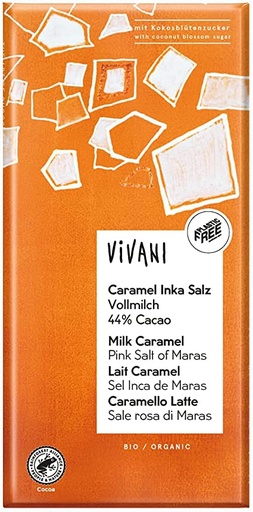 [4044889003253] Chocolate Con Leche 44% Panama Azucar Coco 80 Gr. (Vivani)